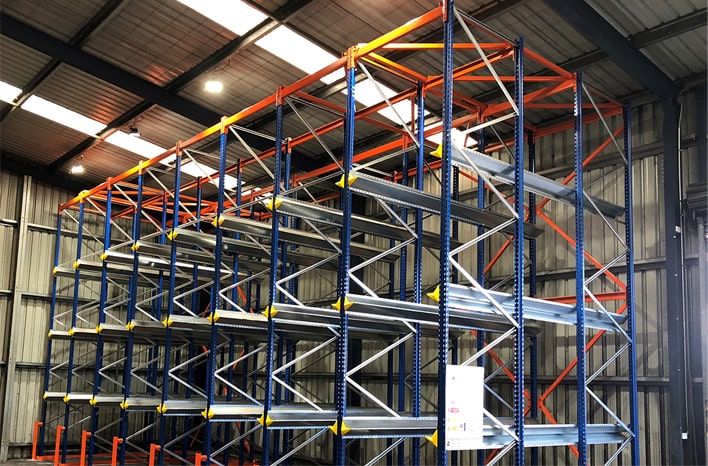 Dexion pallet racks inside warehouse